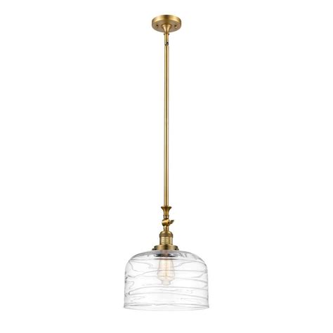 Innovations Bell 1 Light Brushed Brass Bowl Pendant Light With Clear