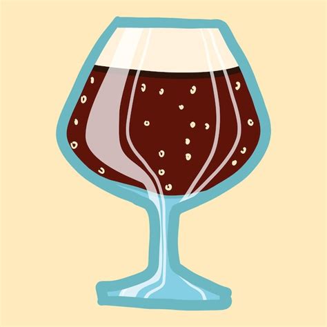 Icono de vaso de cerveza negra ilustración dibujada a mano de icono de