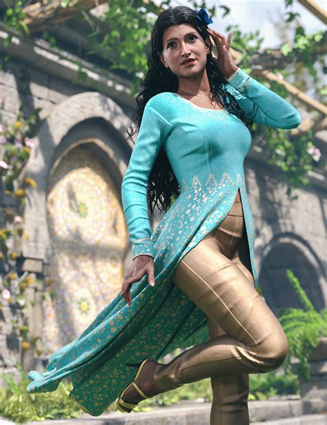 DForce Indian Style Outfit For Genesis 9 Daz 3D