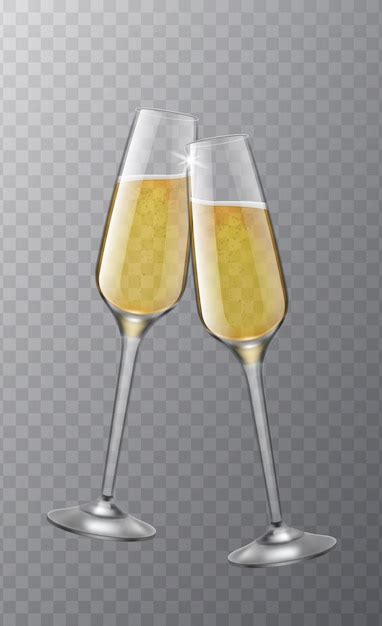 Premium Vector Two Champagne Glasses Christmas Toast Symbol Cheers Xmas Birthday And