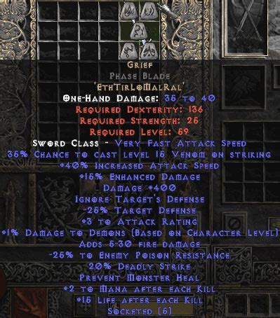 Grief Phase Blade Diablo Resurrected Buy D R Items