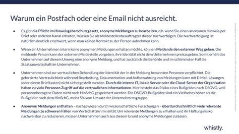 Hinweisgebersystem 6 Gründe warum ein Postfach oder eine Email nicht