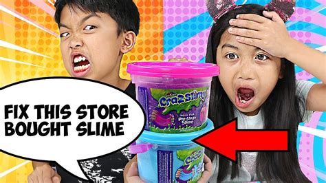 FIX THIS STORE BOUGHT SLIME CHALLENGE! Kids make Store Slime pretty ...