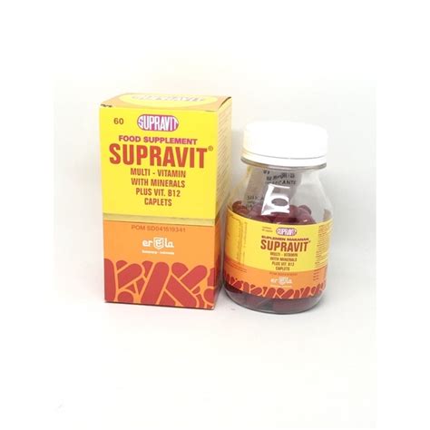 Jual Supravit Kaplet Multivitamin Dan Mineral Plus B12 Isi 60 Kaplet