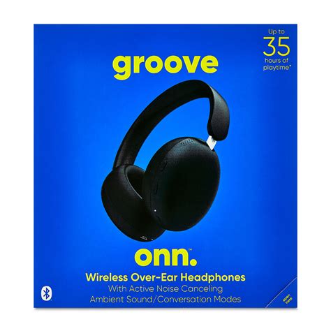 Onn Wireless Over Ear Headphones With Active Noise Canceling Black