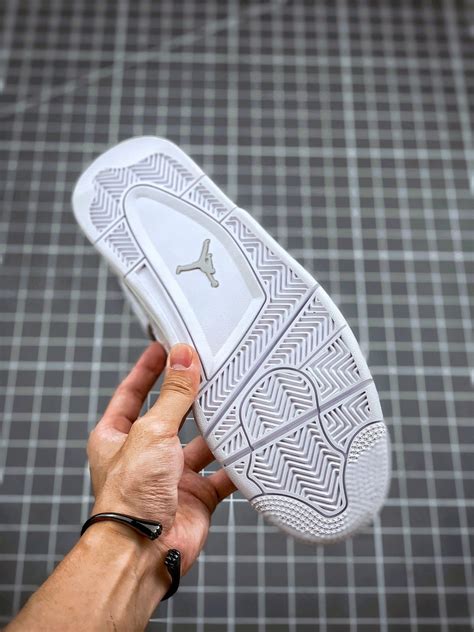 Air Jordan 4 Pure Money White Metallic Silver For Sale Print Crafted