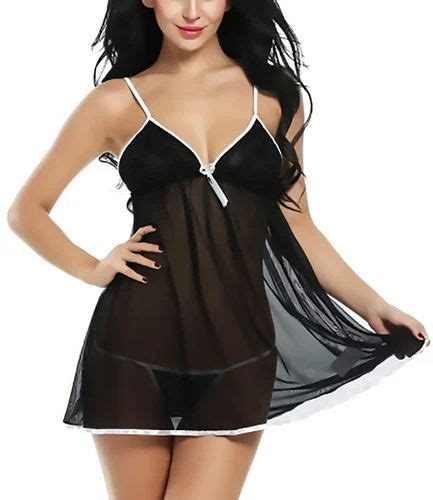 Solid Net Women Sexy Honeymoon Dress Sleeveless Black At Rs 105piece In New Delhi