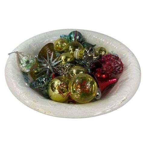 Midcentury Modern MCM Atomic Hard Plastic Christmas Ornaments CLear