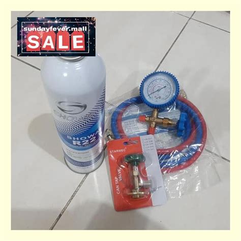 Jual Fer8C74A Paket Isi Freon Ac R22 Kaleng Manifold Selang Kran