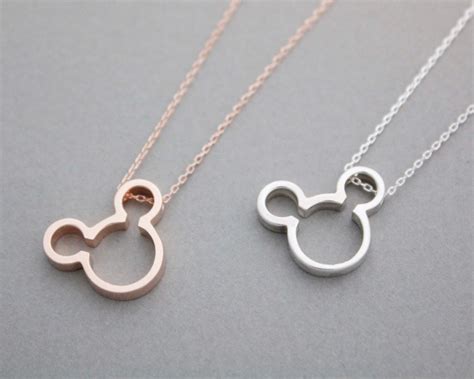 Sterling Silver Mickey Mouse Face Necklace In Colors N S On