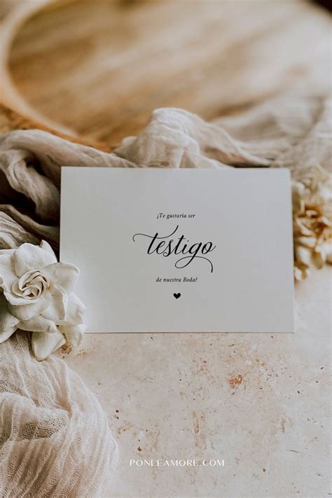 Tarjeta Quieres ser Testigo de Nuestra Boda Invitación padrinos de