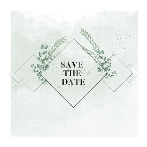 Veredelte Save The Date Karte Mit Eukalyptus Und Rosa Aquarell