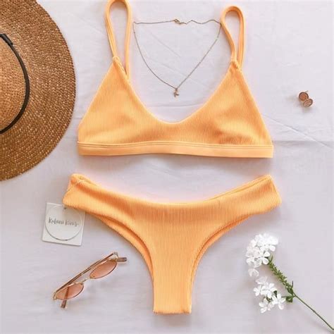 Minimal Bikini Top Mango Ribbed Kulani Kinis Bra Bikinis Bralette