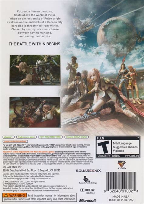 Final Fantasy Xiii Xbox Box Cover Art Mobygames