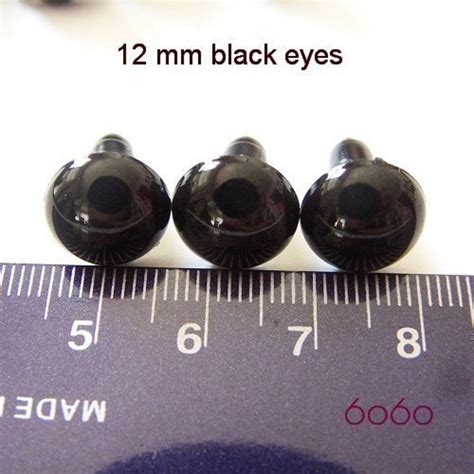 12 Mm Safety Eyes Animal Eyes Plastic Eyes Black 25 Pairs Etsy