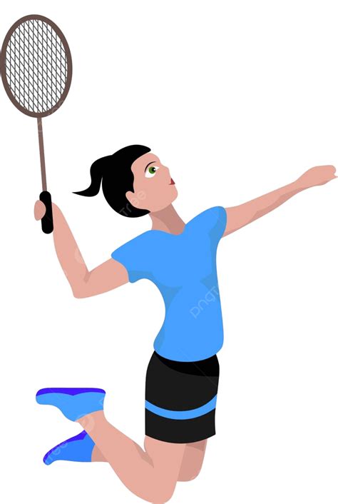 Illustration Of A Badminton Player Jumping On A White Background In Vector Format Vector ...