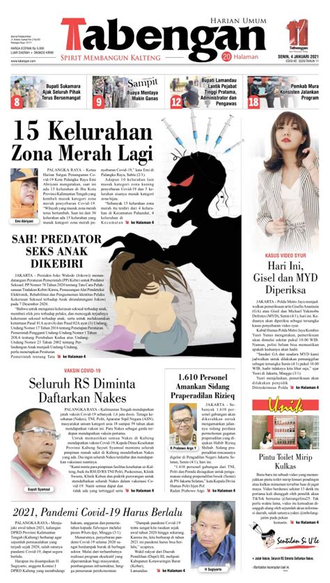 Koran Harian Umum Tabengan Edisi 4 Januari 2021