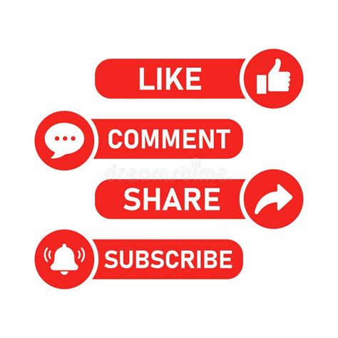 Youtube Channel Like Comment Share Subscribe Button Template Design