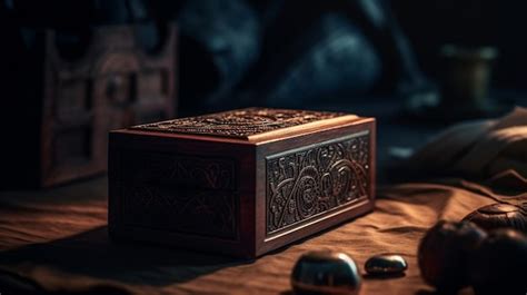 Premium Ai Image A Wooden Box With The Word Treasure On It