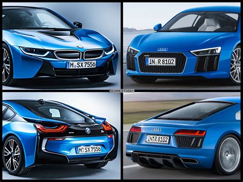 Bild Vergleich Audi R8 2015 Trifft Bmw I8