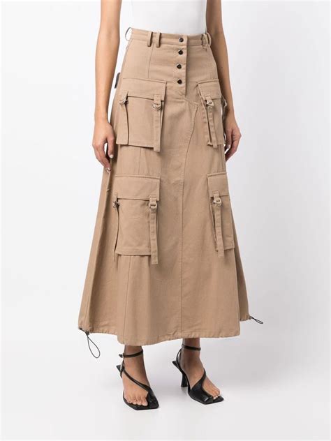 Rokh Saia Midi Evas Farfetch In Skirts A Line Skirts Midi Skirt