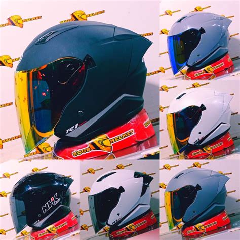 Jual Helm NHK R1 Max Solid Black Dof White Gorila 100 ORI NHK Baru