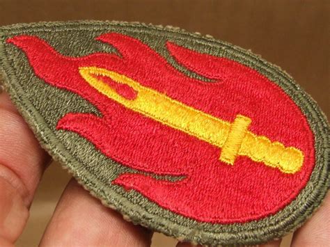 Vintage Ww 2 Us Army 63rd Infantry Division Recessed Flaming Sword