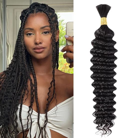 Amazon Human Braiding Hair Deep Wave Bulk Human Hair For Braiding