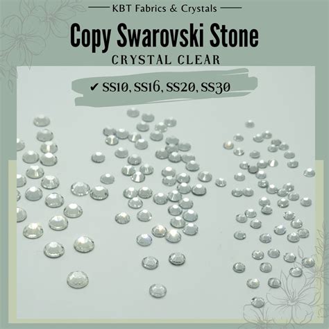 Crystal Clear Batu Copy Swarovski Hotfix Rhinestone Manik Tampal Iron