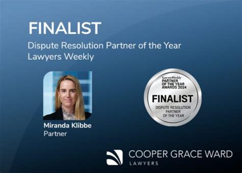 Miranda Klibbe Finalist In 2024 Partner Of The Year Awards For Dispute