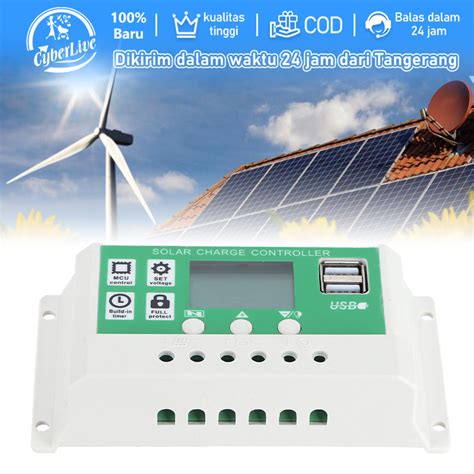 Jual Scc Solar Panel Charge Controller Pwm Battery Charger Usb Panel