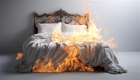 Free Ai Image 3d Bed On Fire With Flames