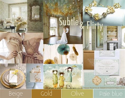 The Wedding Decorator Pale Metallic Mood Boards