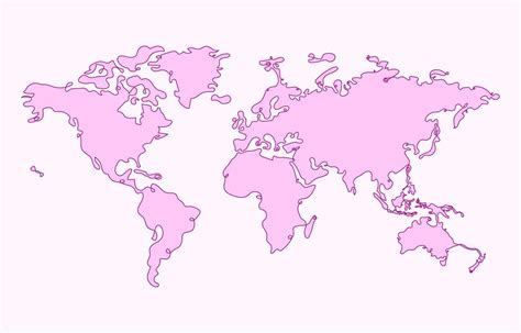 World Map Outline In One Stroke Art 22028080 Vector Art At Vecteezy