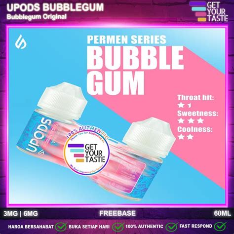 Jual Liquid Upods Bubblegum Original Freebase 60ML By Upods Indonesia