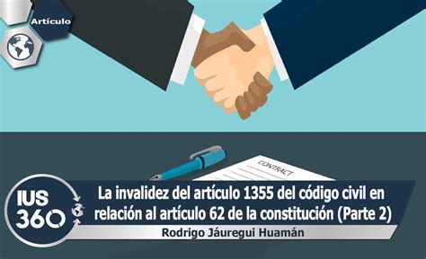 La invalidez del artículo 1355 del código civil en relación al artículo