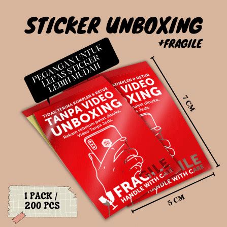 Jual STICKER STIKER UNBOXING FRAGILE LABEL TEMPELAN VIDEO BUKA