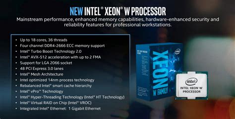 Intel Unveils Xeon W Line Of Cpus Brings Skylake Server To