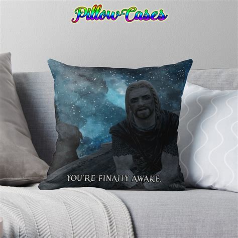 Skyrim Dragon Hey You Youre Finally Awake Skyrim Meme Pillow Etsy