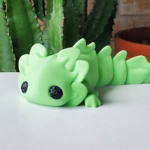 Cute D Printed Axolotl Fidget Toy Flexible Articulating Sensory Pet