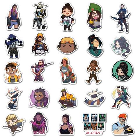 Various Stickers Depicting Different Characters From The Video Game