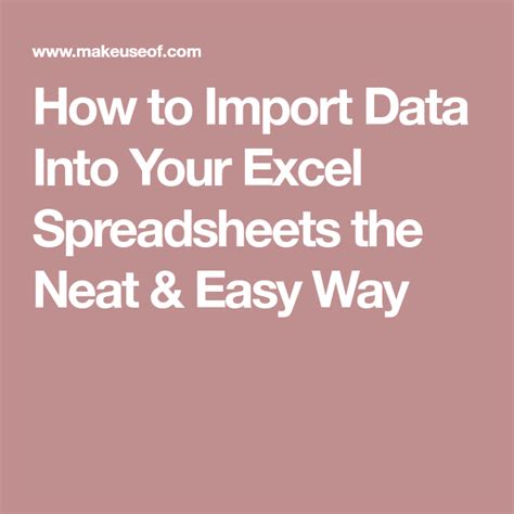 How To Import Data Into Your Excel Spreadsheets The Neat Easy Way