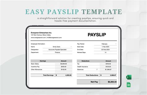 Payslip Templates in Google Sheets - FREE Download | Template.net