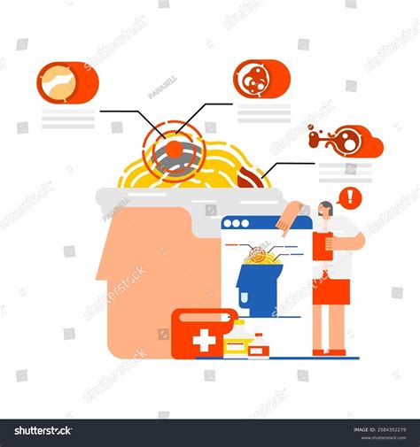 Cartoon Characters Cerebrovascular Accidents Health Cares Stock Vector