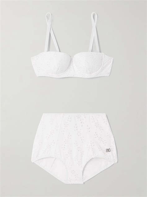 Dolce Gabbana Broderie Anglaise Underwired Bikini Net A Porter