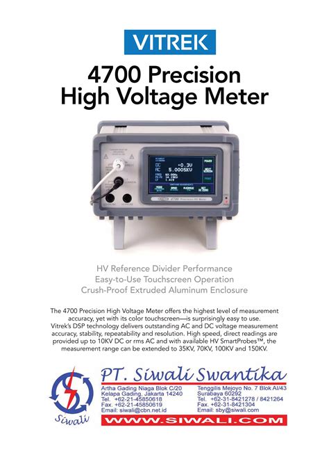 Vitrek Datasheet 4700 High Voltage Meter Pdf