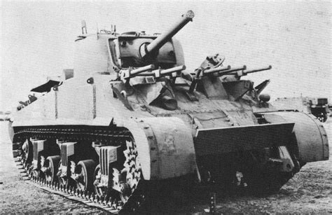 M4 Sherman With Five Hedgehog Anti Submarine Spigot Mortars For