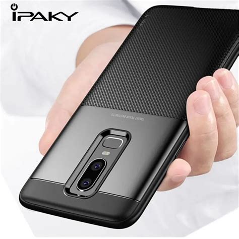 IPAKY For Oneplus 6 Case Cover One Plus 6 Soft TPU Back Protective Case