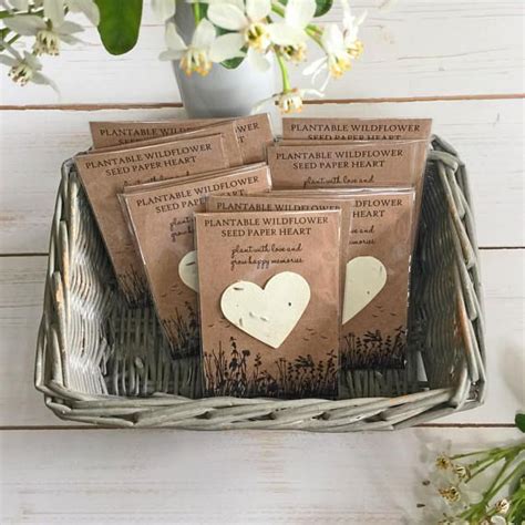 Seed Paper Heart Favours Plantable Paper Wildflowers Etsy Canada