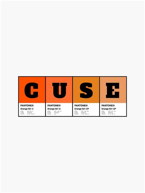 Cuse Pantone Sticker Sticker For Sale By Campus Menace Redbubble